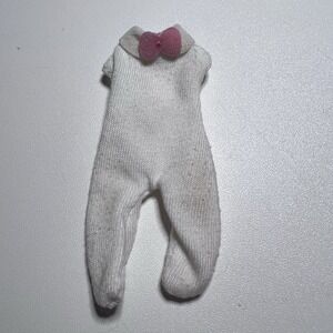 Vtg 11" Vintage Heart Family Barbie Baby White Pink Bow Outfit